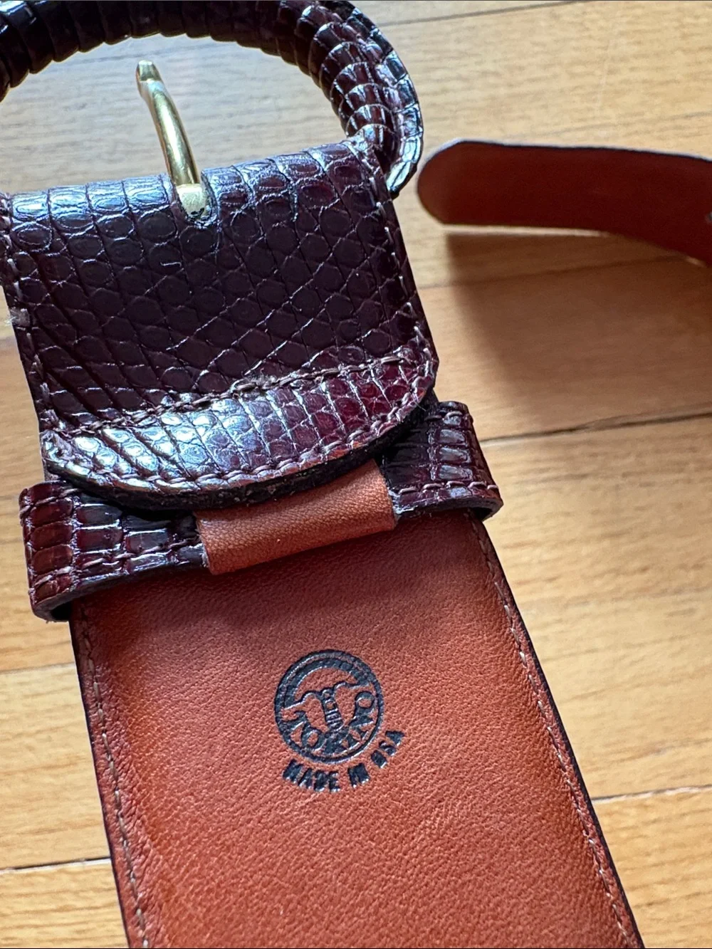 Torino calcutta lizard leather belt